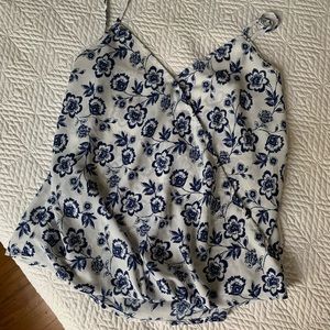 TIMING Size L / Blue White Summer Blouse